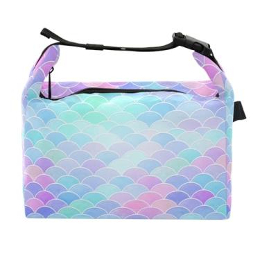 Imagem de STAYTOP Lancheira, linda lancheira colorida com escamas de sereia para mulheres e homens, lancheira isolada reutilizável, à prova de vazamento, linda lancheira com alta capacidade para trabalho