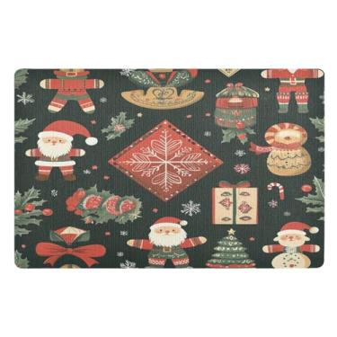 Imagem de STAYTOP Tapete de porta Happy Christmas, entrada externa 81 x 50 cm, tapete de boas-vindas para uso externo/interno, tapetes de banho fofos, capacho frontal antiderrapante para entrada, pátio, áreas