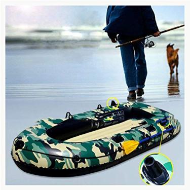 Imagem de LMJYU Jangadas infláveis para adultos, barco inflável com remos e bomba, jangadas infláveis para adultos pesadas, barco bote