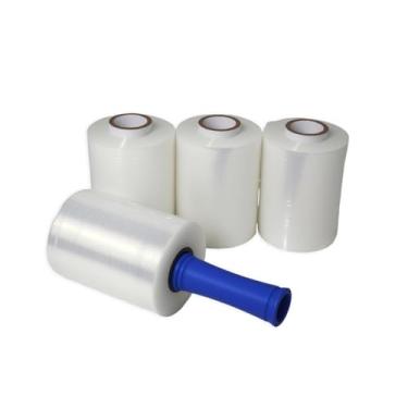 Imagem de Rolo de plástico elástico de 13 cm × 2,5 m para transporte em movimento, embalagem retrátil de força industrial, filme elástico resistente com alça (4 rolos)