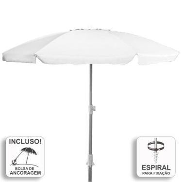 Imagem de Guarda-Sol Zaka Alumínio 2.5 metros Branco Grande Reforçado