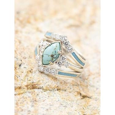 Imagem de Anéis de ouro grossos para mulheres, anéis de articulação empilháveis, joias de noivado de casamento moissanite, conjunto de presente de anéis modernos, Medium, Latão, Sem pedra preciosa