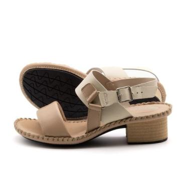 Imagem de Sandália Salto Clarita em Couro Alfa Off White - 16126AO - Andacco, Of