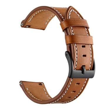 Imagem de XLCZMYL Pulseira de couro de 22 mm para Huami Amazfit 4/3/3 pro/2e/2 Pulseiras de relógio para Amazfit GTR 47 mm Stratos 3 Easyfit, marrom, para Amazfit GTR 4