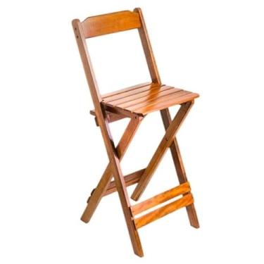 Imagem de CADEIRA BISTRO DE MADEIRA DOBRAVEL BALCAO COPA BAR cadeiras dobráveis para Balcão, Varanda e Área de Churrasco - Confortável e Portátil(MEL)