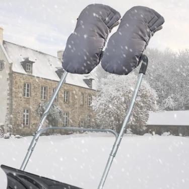 Imagem de Luvas para pá de neve com rodinhas de inverno - Capa de alça de carrinho de empurrador de golfe, acessórios de proteção anticongelamento, pacote com 2