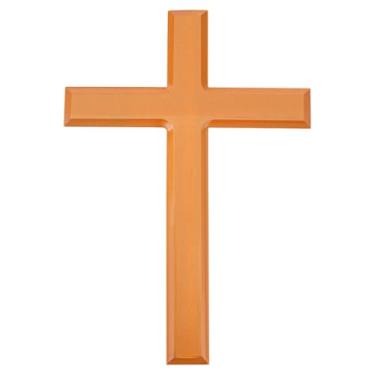 Imagem de HOBBIESAY Cruz de madeira de 26 x 18 cm para pendurar na parede, decoração de cruz marrom, crucifixo gatólico, enfeite de parede para casa crucifixo sagrado para casa, casamentos, festas, meditação