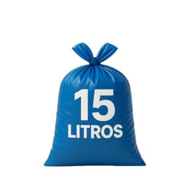 Imagem de Sacos De Lixo Azul Resistente Reforçado Uso Pesado Embalar 100L 50L 30L 15L(15 Litros - 80 Unidades)