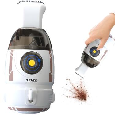 Imagem de Mini aspirador de pó de mesa | Vassoura portátil em forma de foguete portátil recarregável de alta potência sem fio para carro, mesa, poeira, migalhas, pelos de animais de estimação e uso no