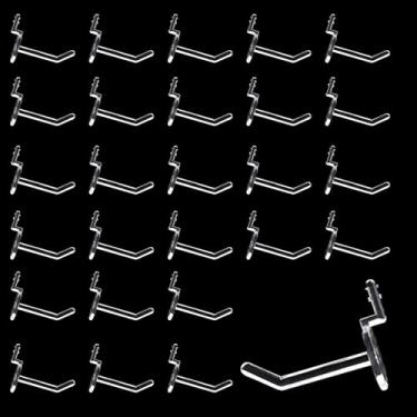 Imagem de Ntwoiee 100 ganchos de plástico para quadro de estacas de acrílico transparente ganchos de plástico para varejo ganchos de placa de estacas para garagem, cozinha, pranchas, armazenamento de artesanato