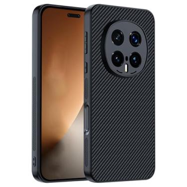 Imagem de LYJSMGZ Capa à prova de choque para Huawei Honor Magic 8 Pro/Magic 8, cobertura total da lente textura de fibra de carbono capa antiderrapante fina fosca anti-impressão digital, preta, Majic 8 Pro