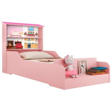 Imagem de Cama Infantil Casa Menina Princesa Rosa com Prateleiras - Loja Tigo