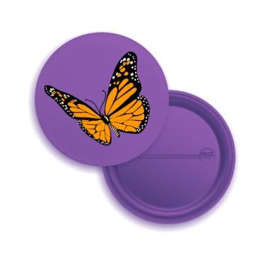 Imagem de Broches de Botão com Borboleta Monarca Laranja, Pack com 10 Unidades, Design Inseto, Fundo Branco (40, Roxo)