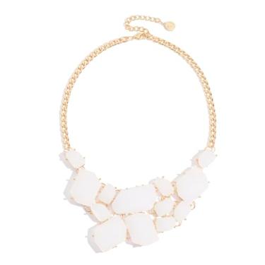 Imagem de Firstmeet Colar de diamante de resina geométrica com corrente de liga, joia elegante para mulheres, Resina, Sem Pedra Preciosa