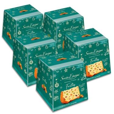 Imagem de Mini Panettone Tradicional Frutas Santa Edwiges Kit 5un 80g
