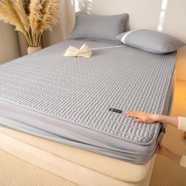 Imagem de Lençol King com elástico, protetor de colchão impermeável, capa de colchão macia, totalmente elástico e lençol de canto embutido para evitar mudanças, para outono e inverno - tipo 04||180 cm x 200 cm