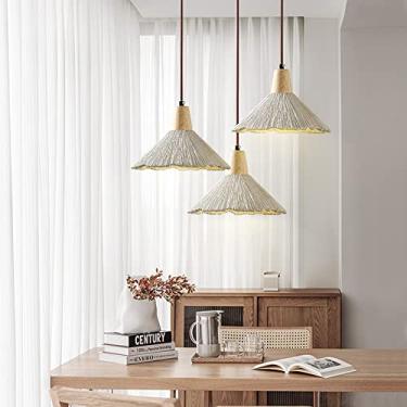 Imagem de Luminárias pendentes de concreto e cimento, estilo nórdico moderno, soquete E27, ideais para restaurantes, bares, salas de estar, quartos, ilhas de cozinhas, design industrial, com cúpula de