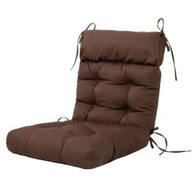Imagem de BAHULA Almofada para cadeira de pátio ao ar livre, almofada de cadeira de encosto alto com 4 laços de cordas, almofadas de assento de jardim confortáveis para cadeiras de balanço internas e externas
