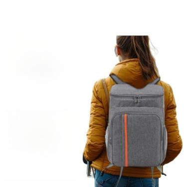 Imagem de Bolsa Termica Grande Mochila Térmica 20L Com Isolamento Para Bebidas E Alimentos | Ideal Para Viagem, Praia E Piquenique(Cinza)