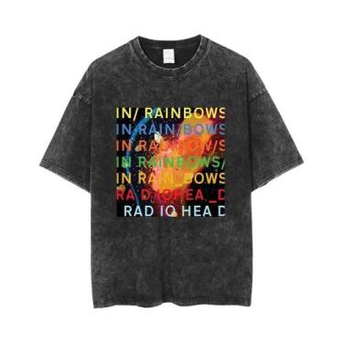 Imagem de Camiseta Unissex Oversized De Algodão Lavado Com Estampa Da Banda De R