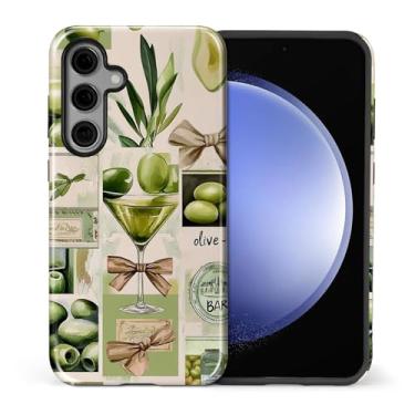 Imagem de Zhhoya Capa para Samsung Galaxy S25, Dirty Martini Vintage Matchbox Colagem Padrão Impressão Capa de Telefone À Prova de Choque Híbrida 2 Camadas Proteção Rígida para Meninas Mulheres Meninos Homens