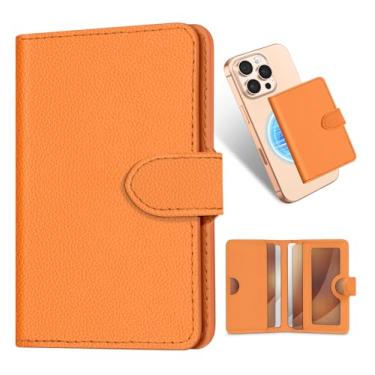 Imagem de Shorogyt Carteira magnética para celular compatível com porta-cartões Magsafe – Carteiras femininas de couro finas de luxo para 4 cartões, para iPhone 17/16/15/14/13/12 para Apple RFID Magnet, Lyc