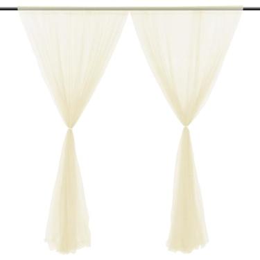 Imagem de Generic Cortinas de Malha para Festa de Casamento Elegantes para Drapeados Em Romântico, Cortina de Fundo para Cena de Casamento, Fibra de Poliéster Macia na Cor Preta 1,5 X (Gen