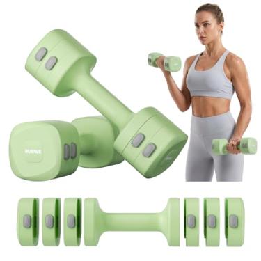 Imagem de Conjunto de 2 halteres ajustáveis - Conjunto de halteres 4 em 1 de ajuste rápido para mulheres, cada conjunto de pesos de mão de 2,2 3,3 4 4,4 kg para academia em casa e treinamento ao ar livre