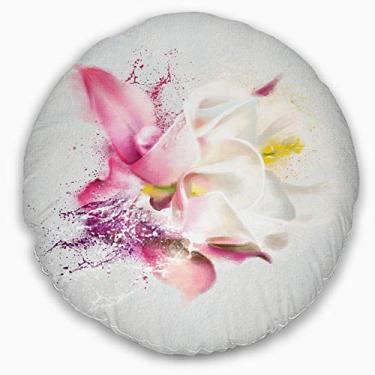 Imagem de Design de ilustração rosa aquarela rosa decoração floral sala de estar, sofá, almofada de alta qualidade + capa de almofada impressa em ambos os lados 40 cm