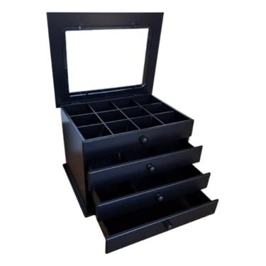 Imagem de Caixa para guardar joias (com vidro) (Preto)