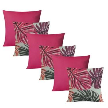 Imagem de Kit 6 Almofadas Decorativas Cheias 48x48cm com Zíper Invisível para Sofá Sala Quarto (441)