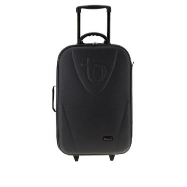 Imagem de Mala Tonin Retrô Tecido Bordo Grande Preto, Único, Preto