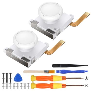 Imagem de BRONAL TMR Hall Effect Joystick Replacement for JoyCon – 30 in 1 [No Drifting] Joycon Joystick Replacement for Switch/OLED Joy Con Controller & Lite, Hall Effect Joycon Repair Tool Kit [2 Pack]-White