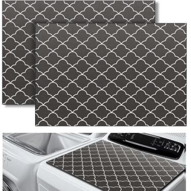 Imagem de Teenyyou 2 peças de tapete protetor de secadora de 66 cm x 45 cm, capa de máquina de lavar e secar roupa, capa de máquina antiderrapante à prova d'água à prova de poeira, almofada de secagem rápida