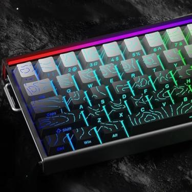 Imagem de 134 Keys PBT Doubleshot Keycaps Cherry Profile Shine Through Topographic Keycaps Set Fit for 61/64/87/104/108 Cherry Mx Switches Mechanical Keyboard