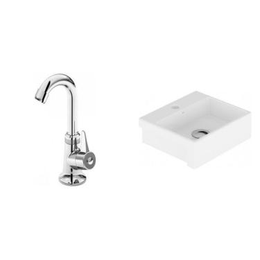 Imagem de Conjunto para Banheiro Cuba de Semi-encaixe Roma Torneira