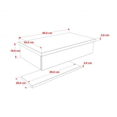 Imagem de Bancada para Banheiro 80cm com Cuba Aria e Prateleira 805w Metrópole Compace