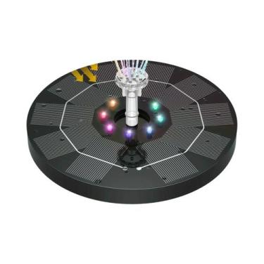 Imagem de Bomba De Fonte Solar LED De 6.5W Com Luzes Para Decoração De Jardim Ao