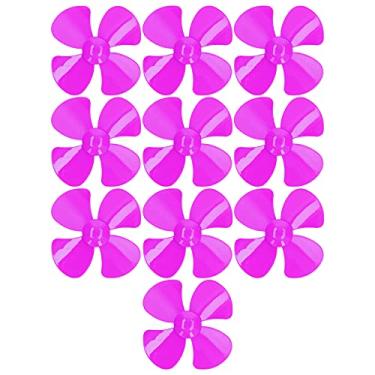 Imagem de Hélice de 4 lâminas de 40mm, forte, durável, leve, acessórios para carro de brinquedo, conjunto de 10 hélices de plástico para modelos de controle remoto (Rosa Vermelha)