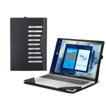 Imagem de Capa para laptop Dell Pro 16 PC16255 PC16250 [observe outros modelos] Capa protetora de couro PU de 16 polegadas com tudo incluído, capa removível (cinza escuro)