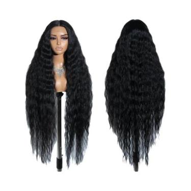 Imagem de Peruca Sintética Lace Front De 42 Polegadas Com Mechas Ombre Loiro E G