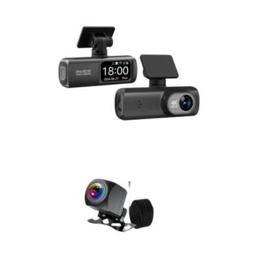 Imagem de Dash Cam 4K Dupla Lente com Câmera Traseira 1080P, WiFi, GPS e Monitor