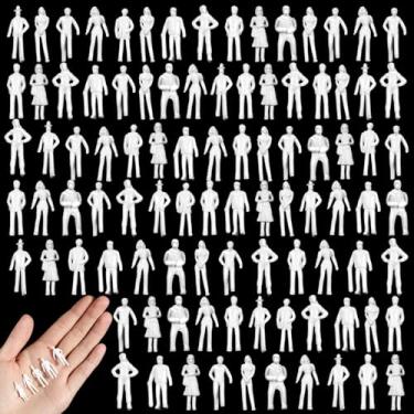 Imagem de Namalu 150 peças 1: escala 75 branco sem pintura mini pessoas figuras em miniatura pessoas para modelos de trens arquitetônicos em pé e sentado mini diorama figuras para projetos arquitetônicos cenas