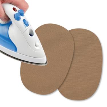 Imagem de USIT, 2 peças de mini remendos de jérsei para passar a ferro, 10 x 12,7 cm, ideal para consertar agasalhos, camisas e calças esportivas, bege
