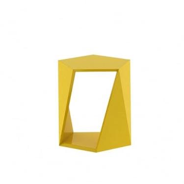Imagem de Mesa lateral simples com formato criativo colorido para sala de estar, varanda, sofá, canto, móveis domésticos (amarelo)