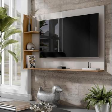 Imagem de Painel Para TV De Até 50 Polegadas Sala Clinica Sala De TV (Off White Nature)