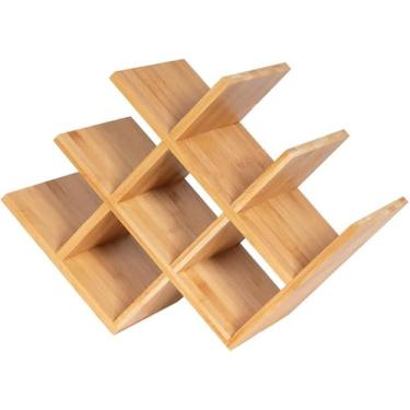 Imagem de Adega de Vinho ou Espumante para Mesa Em Madeira Maciça de Pinus Tipo Comeia 8 Garrafas