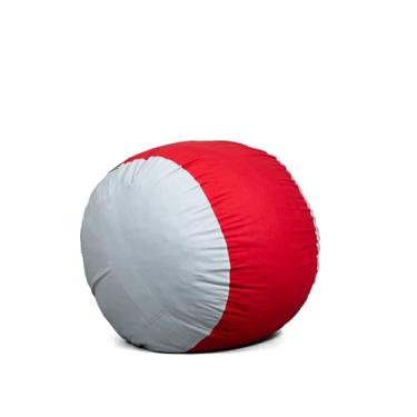 Imagem de Big Joe Fuf Cadeira de pufe média cheia de espuma com capa removível, escarlate colegiado/Lenox cinza, poliéster tecido durável, 91 cm grande