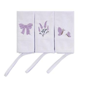 Imagem de Toalha de Boca para Bebê com Prendedor de Chupeta Baby Joy, Lavanda