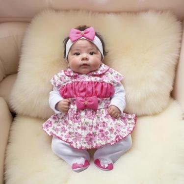 Imagem de Macacão para Bebê Menina Charlote com Vestido Kit 03 Peças - Marias Ba